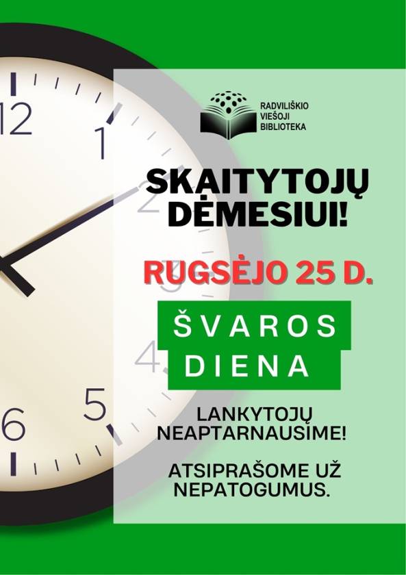 Švaros diena RUGSĖJO 25 D.