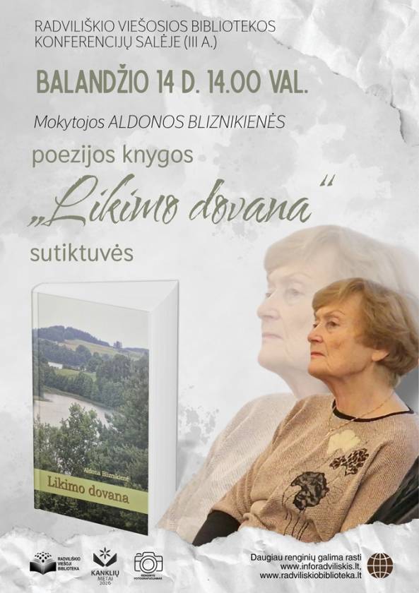 Mokytojos Aldonos Bliznikienės  poezijos knygos „Likimo dovana“ sutiktuvės
